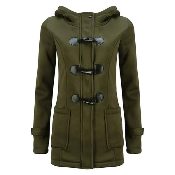 Horn Button Jacket with Thickened Lamb Wool Lining