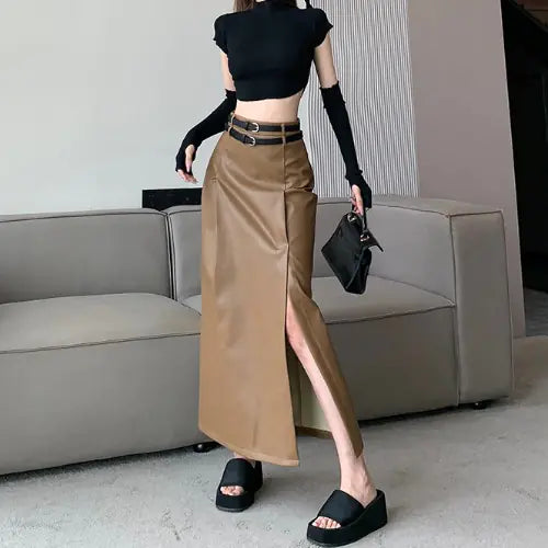 PU Leather Skirt