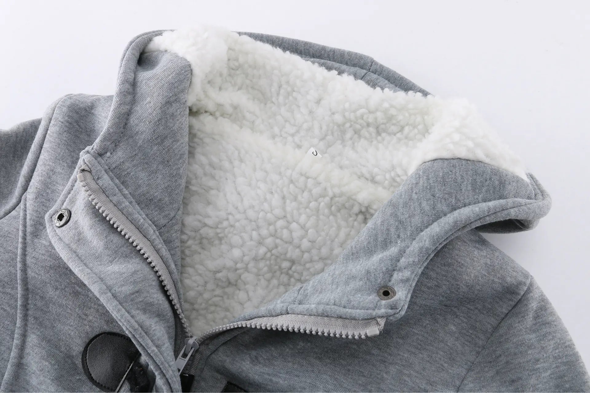 Horn Button Jacket with Thickened Lamb Wool Lining