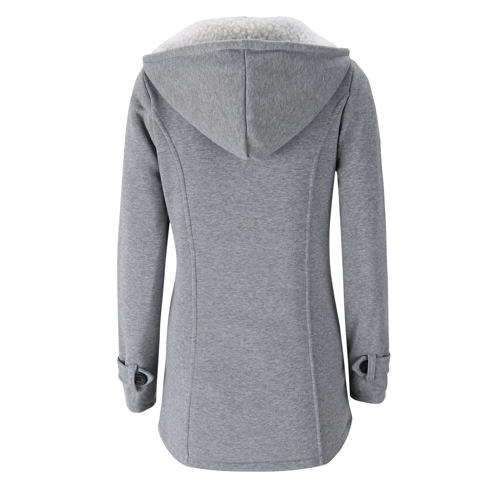 Horn Button Jacket with Thickened Lamb Wool Lining