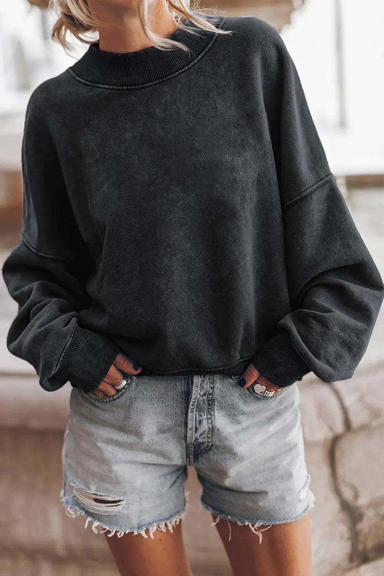 Autumn Crew Neck Loose Solid Color Sweater