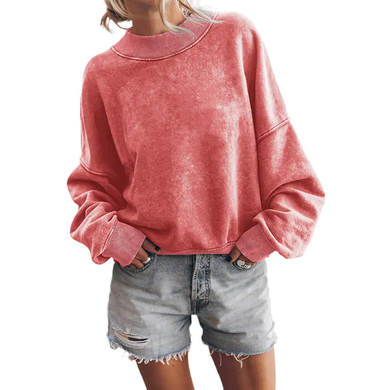 Autumn Crew Neck Loose Solid Color Sweater